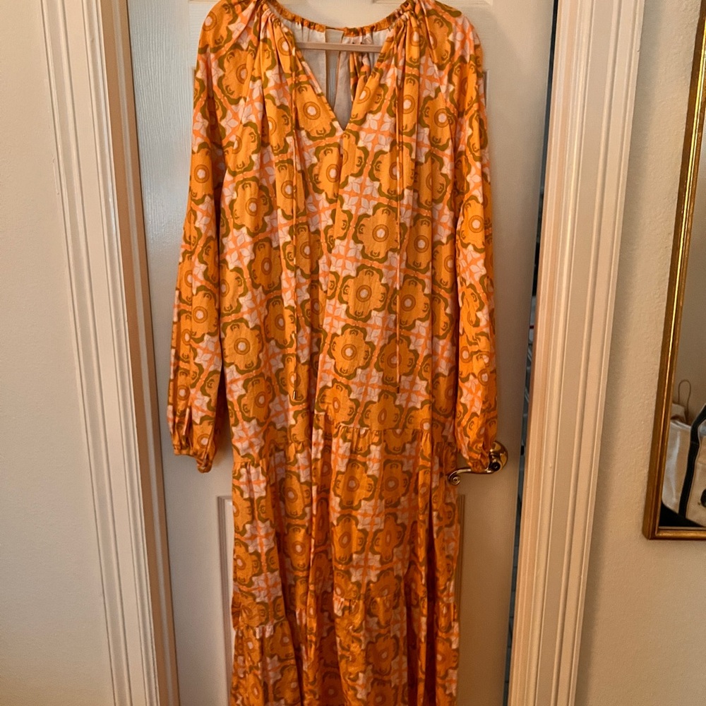 Ivy City Co Orange Floral Maxi Dress